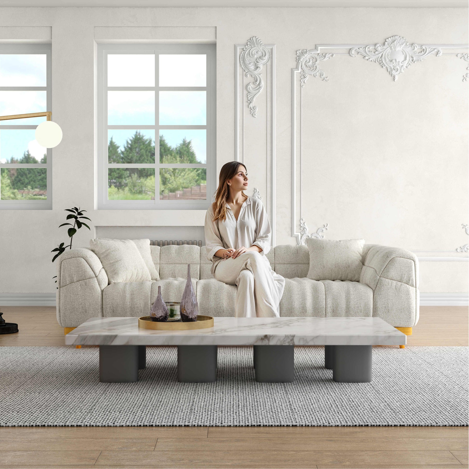 San Marino 3 Seater Cloud Fabric Sofa