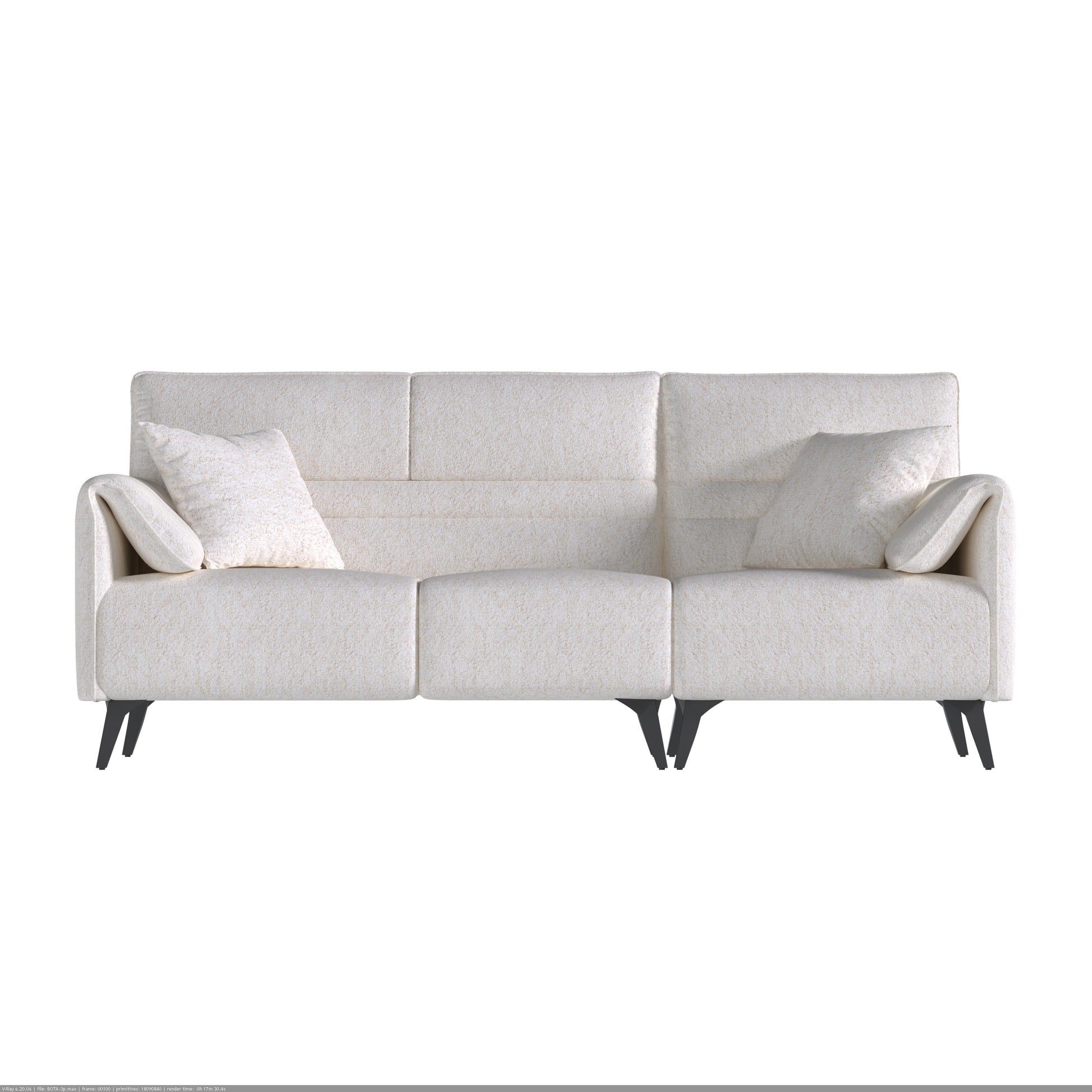 Lisbon Boat  White Fabric Sofa