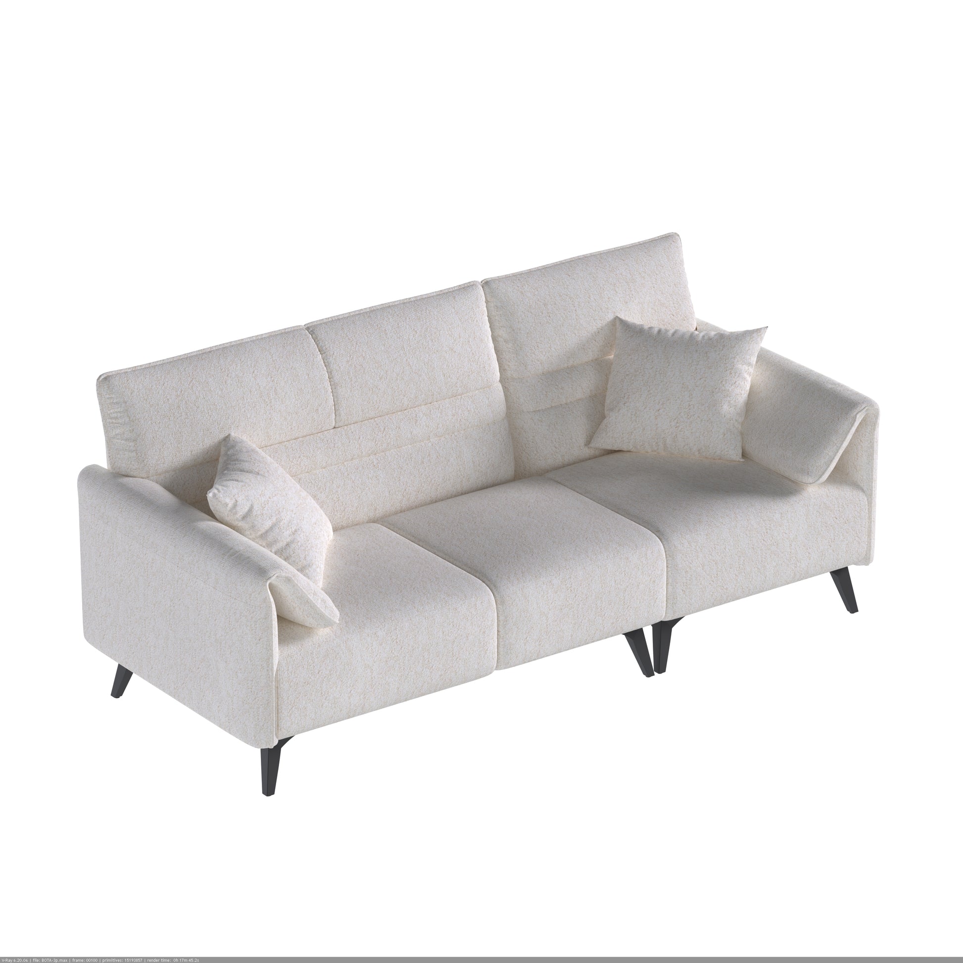 Lisbon Boat  White Fabric Sofa