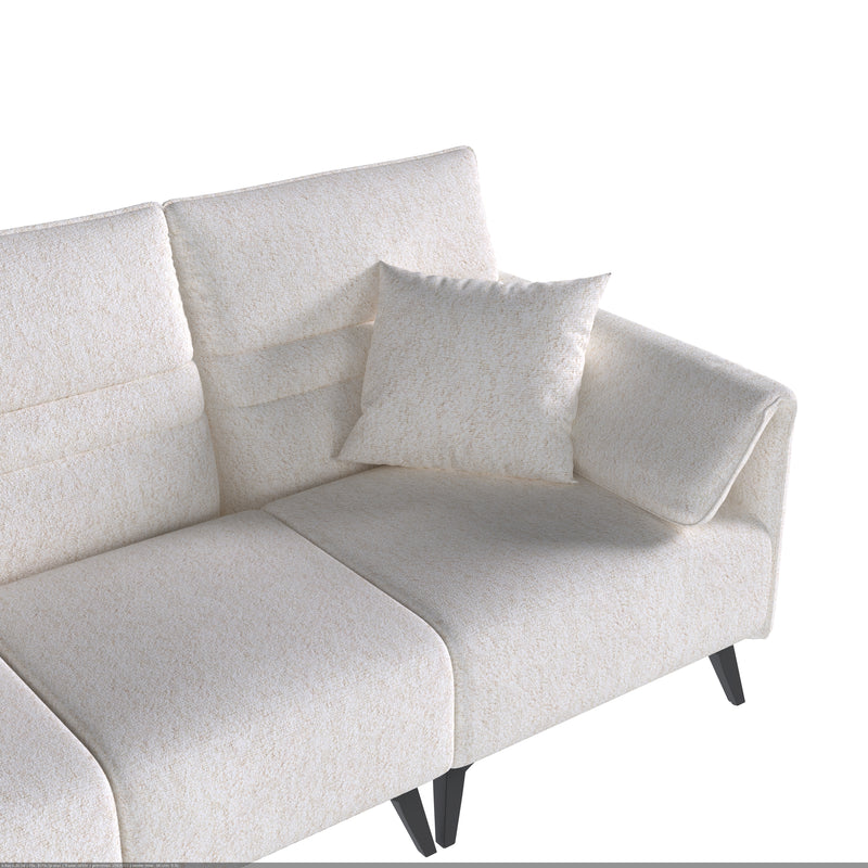 Lisbon Boat  White Fabric Sofa