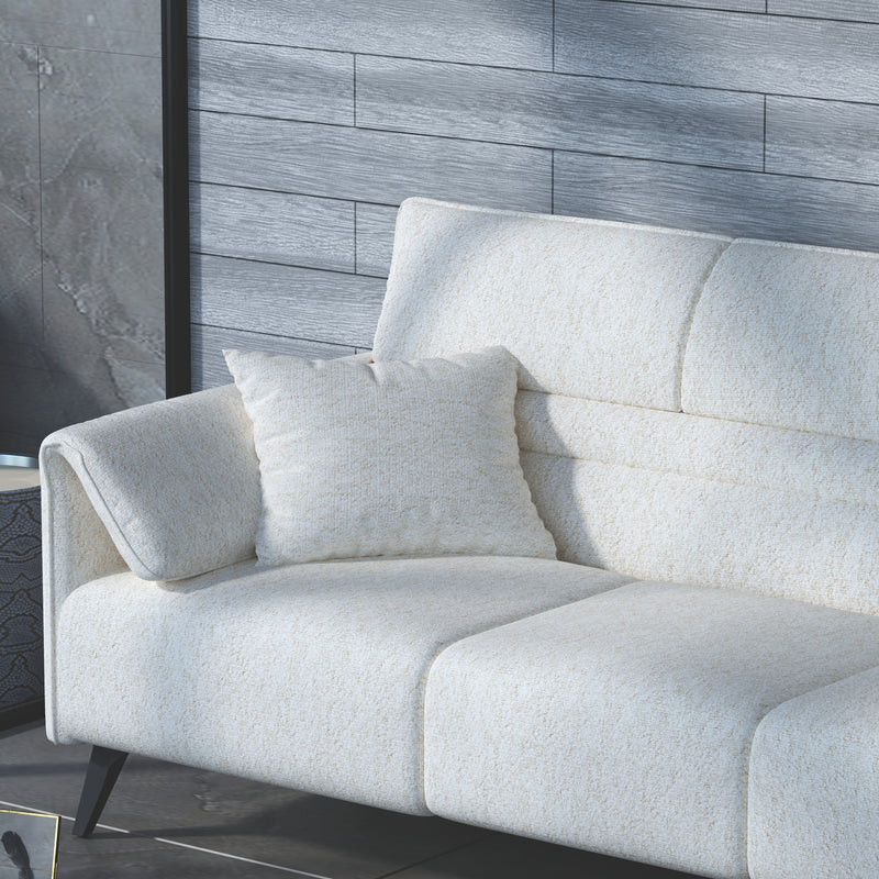 Lisbon Boat  White Fabric Sofa