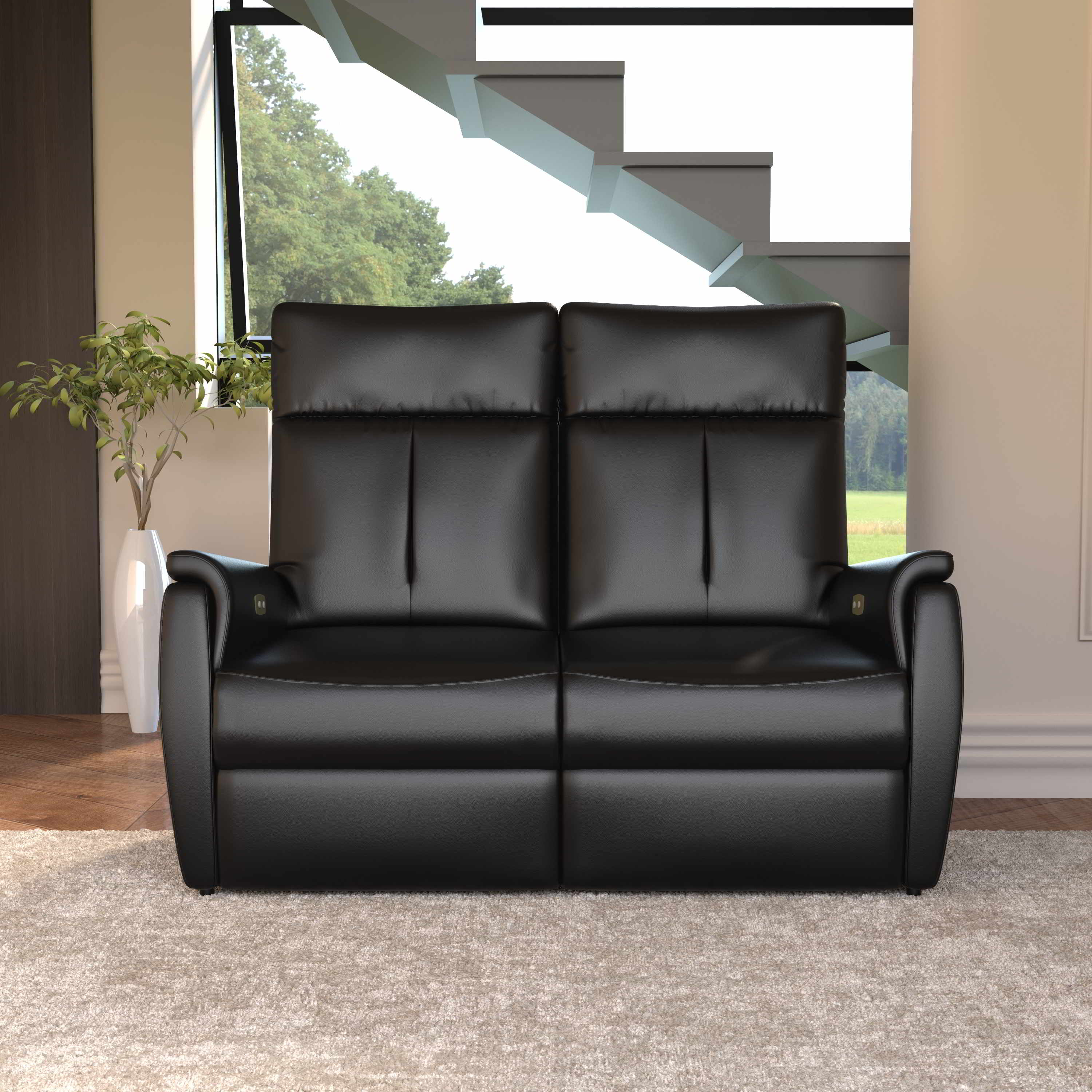 Naples Blessing Power Loveseat Leather Recliner