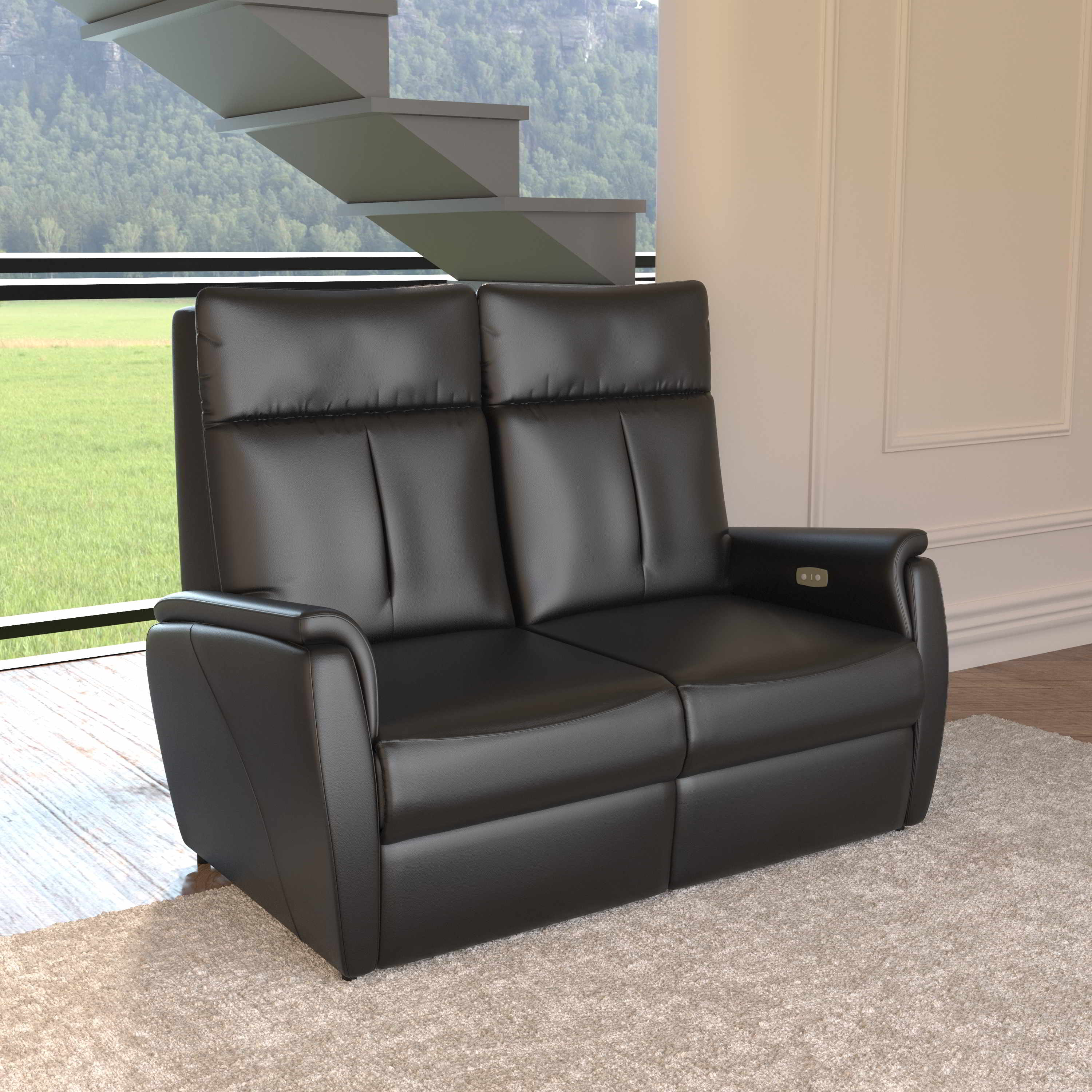 Naples Blessing Power Loveseat Leather Recliner