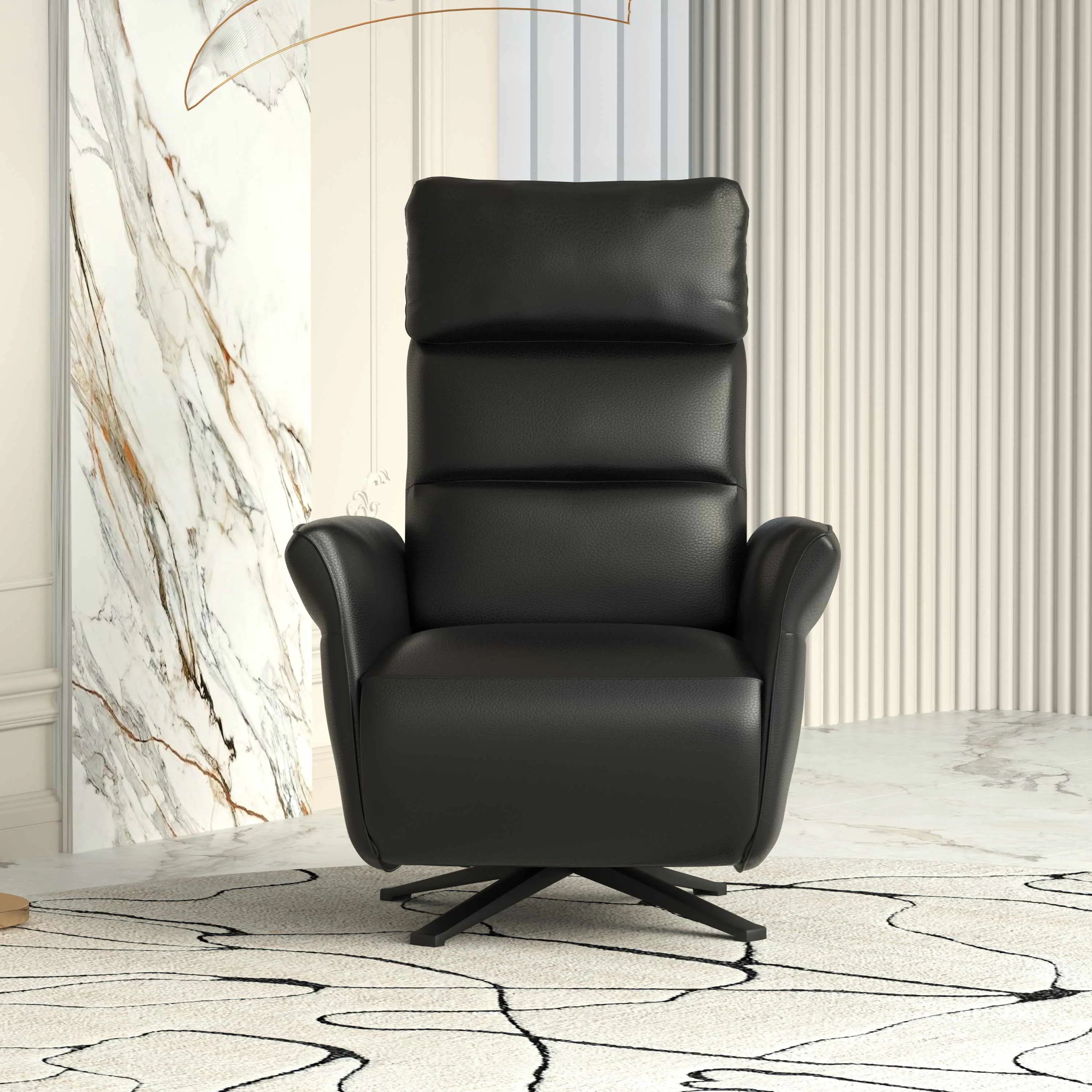 Naples Luxurious Gray Power Recliners Leather Chair